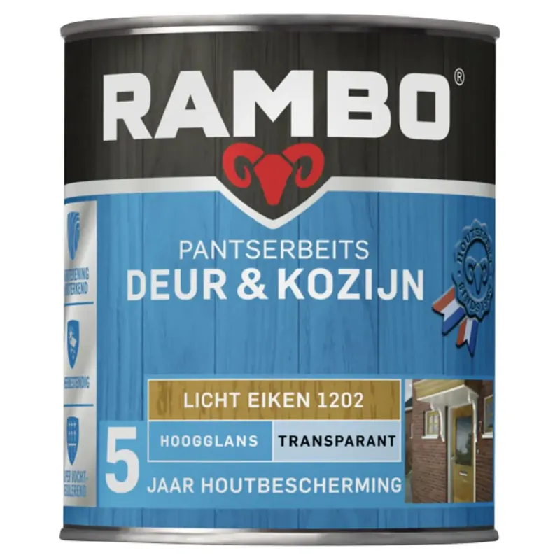 Rambo Pantserbeits Deur & Kozijn Transparant Hoogglans - Licht Eiken Nu Kopen