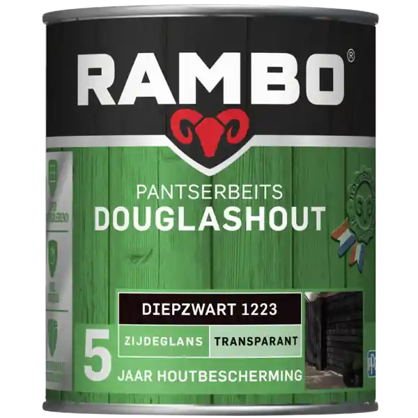 Op = Op Rambo Pantserbeits Douglashout Transparant - Diepzwart