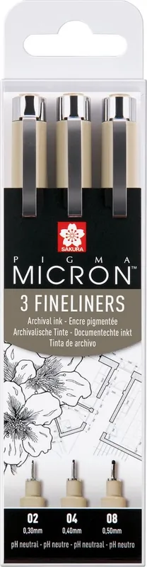 Speciale Aanbieding Royal Talens Pigma Micron Etui 3 fineliners Zwart - Zwart