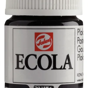 Snelle Levering Ecola Plakkaatverf Fles 16 ml - Zwart 700