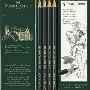 Faber Castell Potlood 9000 - bliketui a 6 stuks Voordeelprijs