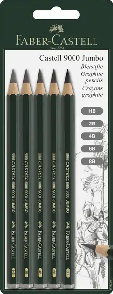 Actieprijs Faber Castell Potloodset 9000 - Jumbo - 5 hardheden