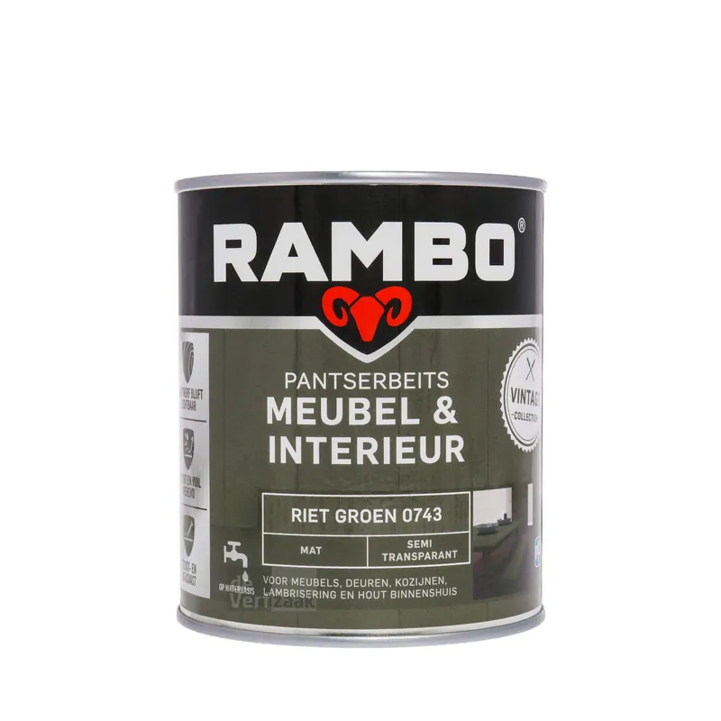 Rambo Pantserbeits Meubel & Interieur Mat 750 ml - Riet Groen Populair