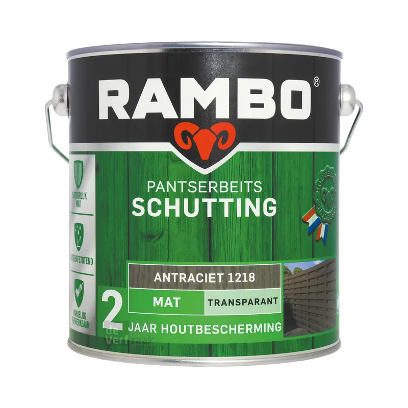 Favoriet Rambo Pantserbeits Schutting Mat Transparant 2,5 liter - Antraciet