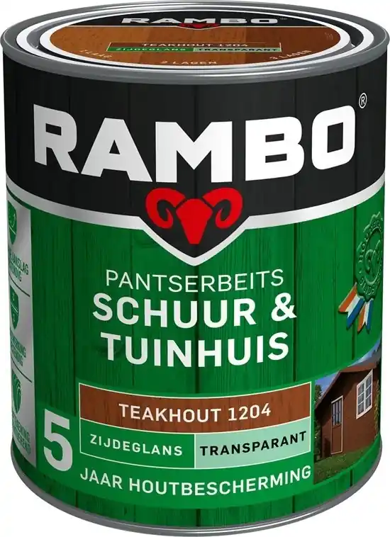 Rambo Pantserbeits Schuur & Tuinhuis Zijdeglans Transparant - Teakhout Veilige Betaling