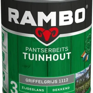 Lage Prijs Rambo Pantserbeits Tuinhout Zijdeglans Dekkend - 750 ml Griffelgrijs