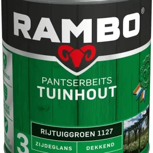 Aanbieding Rambo Pantserbeits Tuinhout Zijdeglans Dekkend - 750 ml Rijtuiggroen