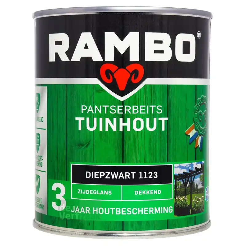 Lage Kosten Rambo Pantserbeits Tuinhout Zijdeglans Dekkend - Diepzwart