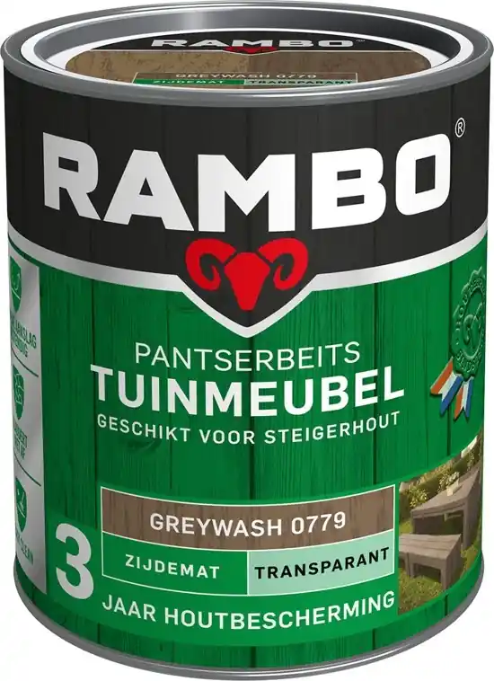 Gratis Retour Rambo Pantserbeits Tuinmeubel Zijdemat Transparant - 750 ml Greywash