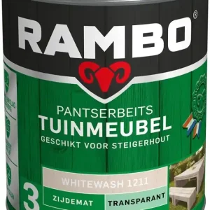 Speciale Aanbieding Rambo Pantserbeits Tuinmeubel Zijdemat Transparant - 750 ml Whitewash