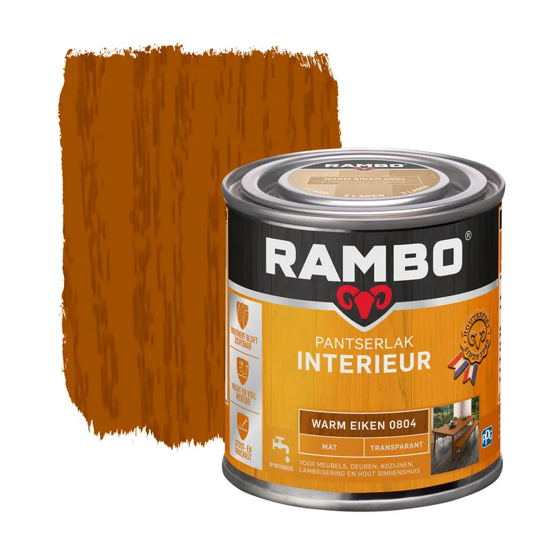 Bestel Nu Rambo Pantserlak Interieur Transparant Mat - Warm eiken
