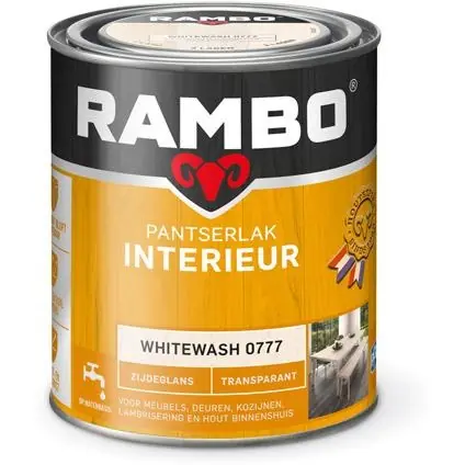 Tijdelijk Beschikbaar Rambo Pantserlak Interieur Transparant Zijdeglans - Whitewash