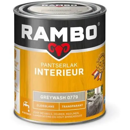 Rambo Pantserlak Interieur Transparant Zijdeglans - Greywash Beste Prijs