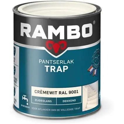 Lage Kosten Rambo Pantserlak Trap Dekkend Zijdeglans - Cremewit Ral 9001