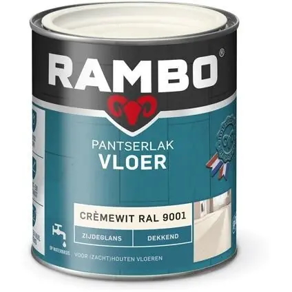 Veilige Betaling Rambo Pantserlak Vloer Dekkend Zijdeglans - Cremewit Ral 9001
