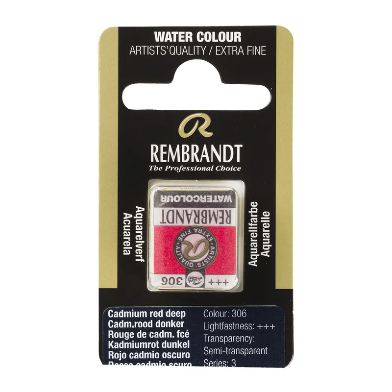Lage Kosten Rembrandt Aquarelverf Napje - Cadmiumrood Donker #306