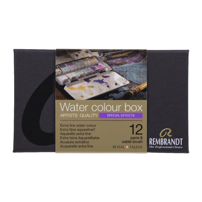 Rembrandt Professionele Aquarelverf Metalen Set - 12 Napjes + 1 Penseel Aanbieding