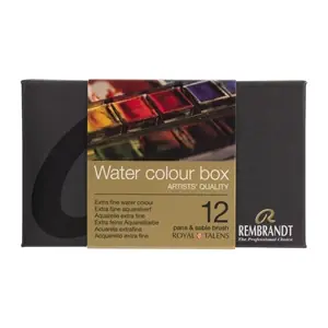 Rembrandt Professionele Aquarelverf Metalen Set - Napjes + Penseel - Algemene Kleurenselectie Koop Vandaag