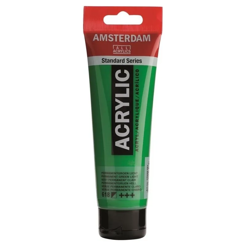 Flitsaanbieding Royal Talens Amsterdam Acrylverf 120 ml - Permanentgroen Licht 618