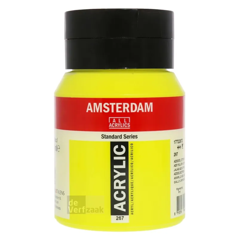 Direct Beschikbaar Royal Talens Amsterdam Acrylverf 500 ml - Azogeel Citroen 267