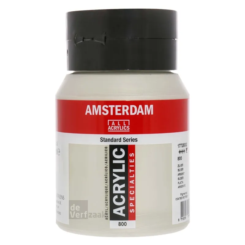 Royal Talens Amsterdam Acrylverf 500 ml - Zilver 800 Uitverkoop