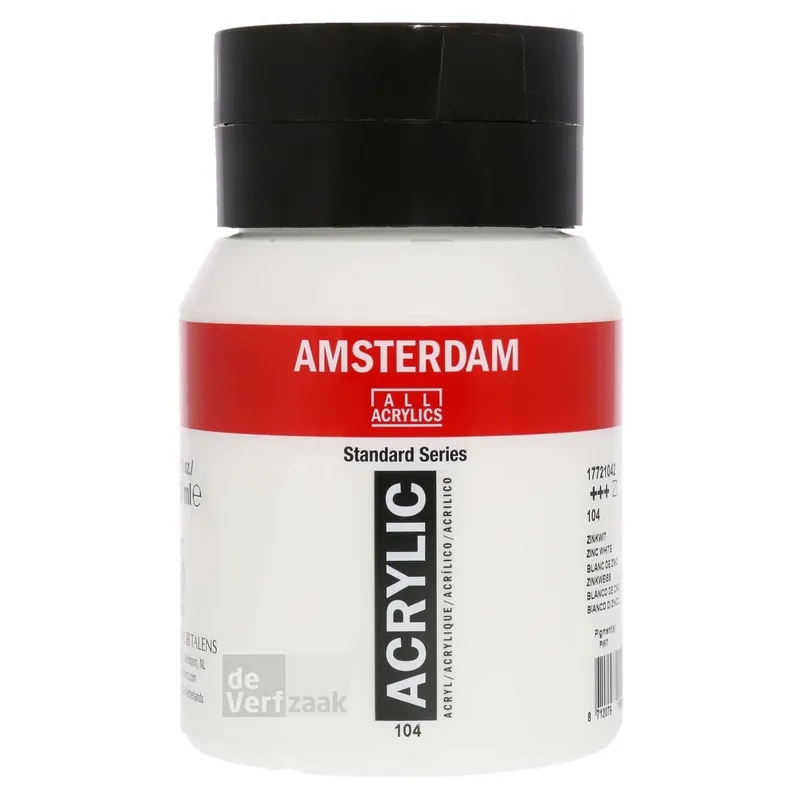 Seizoensaanbieding Royal Talens Amsterdam Acrylverf 500 ml - Zinkwit 104