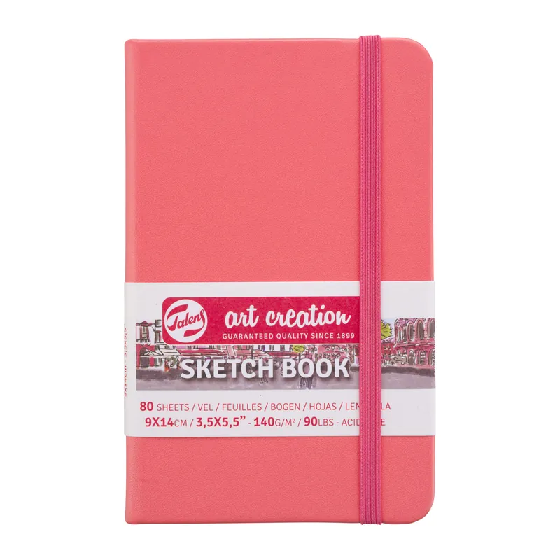 Snelle Levering Royal Talens Art Creation Schetsboek Coral Red - 9 x 14 cm - 140 gram
