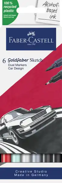 Faber Castell Sketchmarker Goldfaber - etui 6 stuks - Car design Nu Kopen