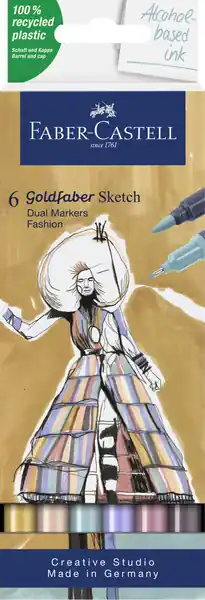 Faber Castell Sketchmarker Goldfaber - etui 6 stuks - Fashion set Snelle Levering
