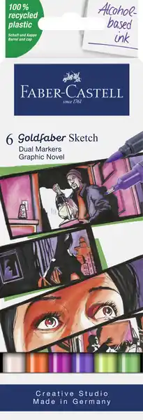 Faber Castell Sketchmarker Goldfaber - etui 6 stuks - Graphic novel Alleen Vandaag