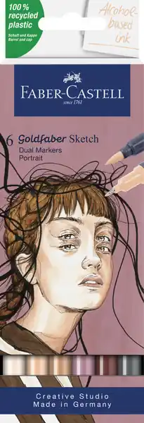 Favoriet Faber Castell Sketchmarker Goldfaber - etui 6 stuks - Portrait