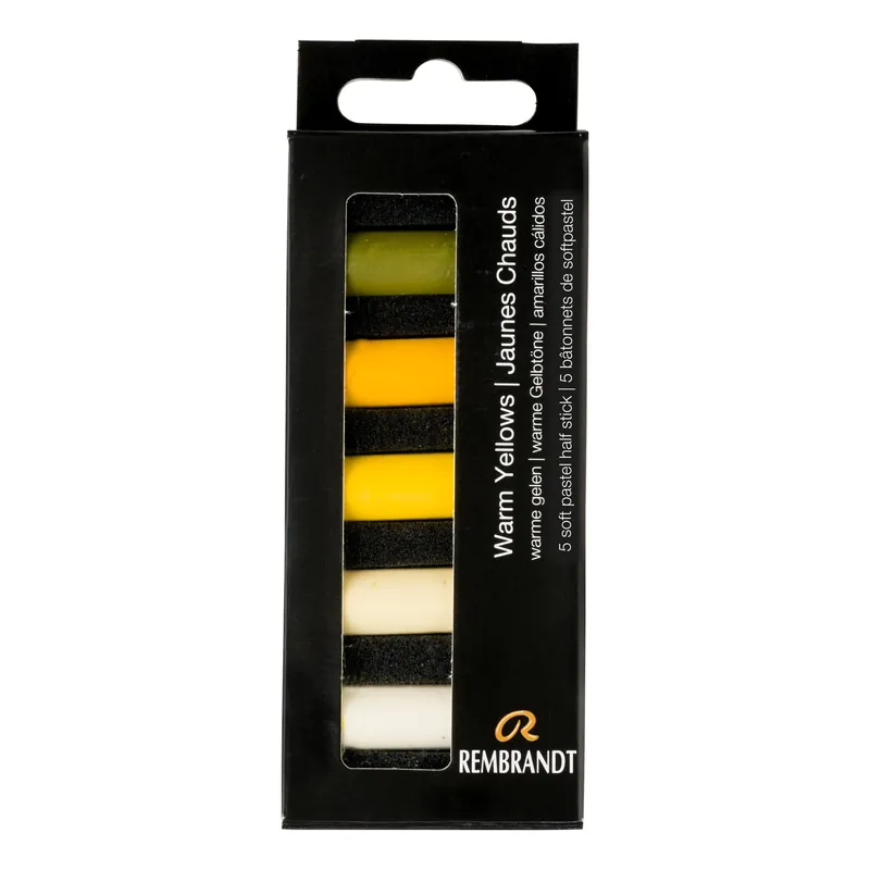 Rembrandt Soft pastel set Warme Gelen - 5 halve pastels Veilige Betaling