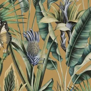 Speciale Aanbieding Dutch Tahiti - Fiori beige/groen/blauw - 13333
