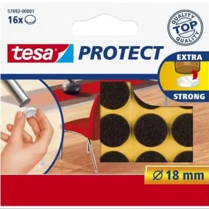 Tesa Beschermvilt - Bruin - Ø 18 mm - 16 Stuks Laatste Versie