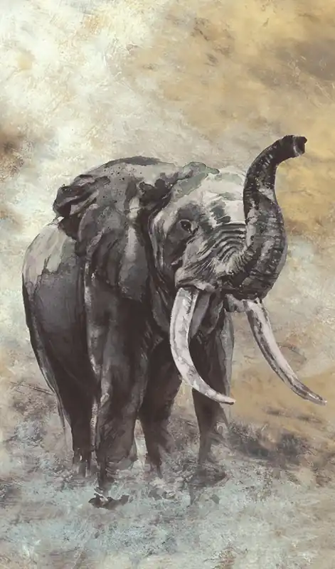 Laatste Kans Marburg Travertino Fotobehang aquarel olifant - 33099