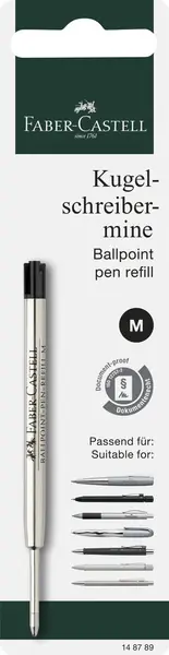 Seizoensaanbieding Faber Castell Vulling Hexo balpen M - Zwart