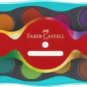 Faber Castell Waterverfdoos 12 kleuren + 1 tube wit Connector turquoise Laatste Versie