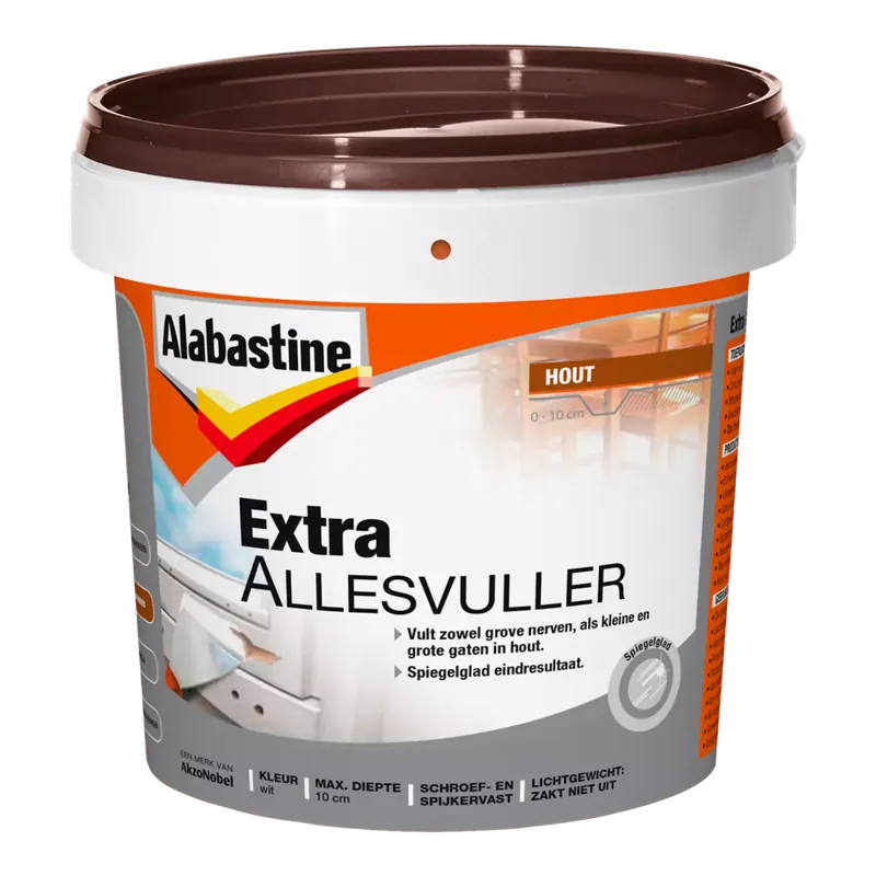 Alabastine Extra Allesvuller Hout - Pasta - Wit - 500ml Express Levering