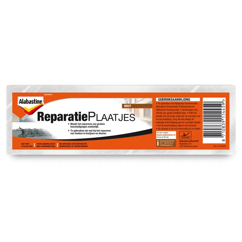 Alabastine Houtrot Reparatieplaatjes (5st) Direct Beschikbaar