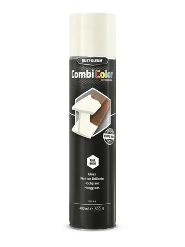 Rust-Oleum Combicolor Spuitbus - wit hoogglans - 0,4L Gecertificeerd