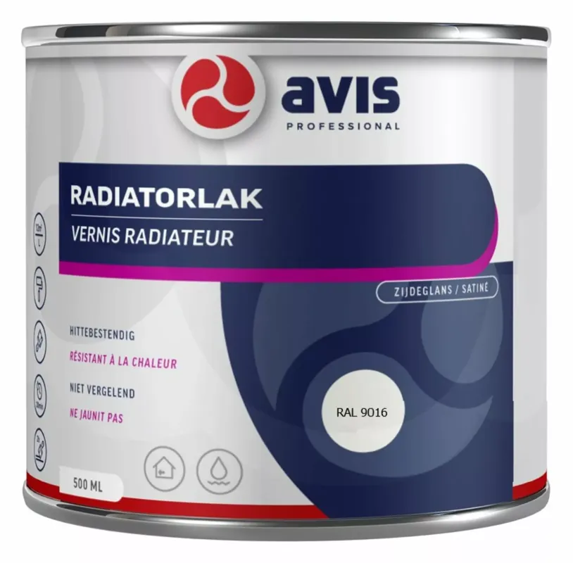 Avis Radiatorlak Aqua - Ral 9016 - 0,5L Alleen Vandaag