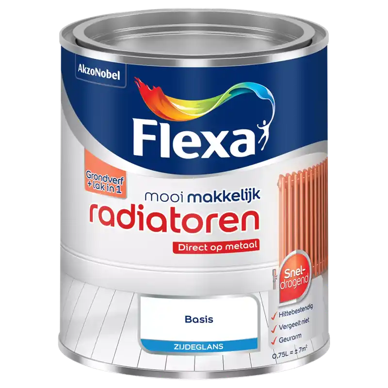 Snelle Levering Flexa Mooi Makkelijk Radiatoren Zijdeglans - op kleur gemengd - 0,75L