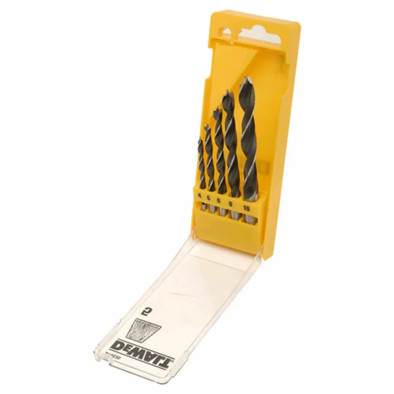 Goedkoop DeWALT DT4535-QZ 5-delige Houtspiraalboor set in cassette - 4-10mm