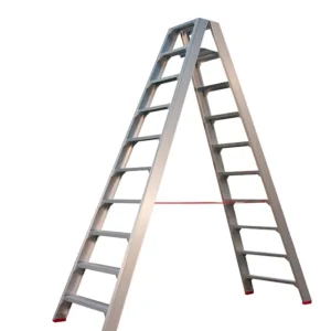 Little Jumbo 4741000210 SuperPRO Dubbele trap - Aluminium - 2 x 10 treden - max. werkhoogte 2.45 m. Dagaanbieding