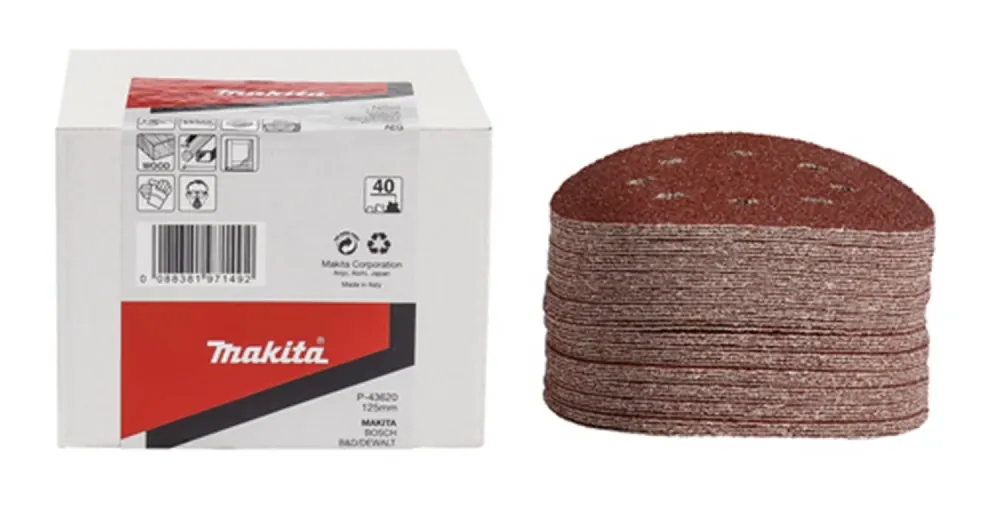 Makita Schuurschijf Hout - 125mm - 8 gaten - 50st Koopje