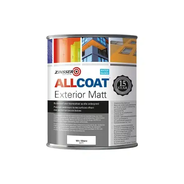 Direct Beschikbaar Zinsser Allcoat Exterior Matt 1 Liter