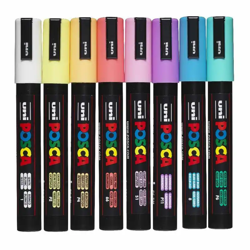 Posca set PC5Mx8 medium Pop Kleuren Lage Kosten
