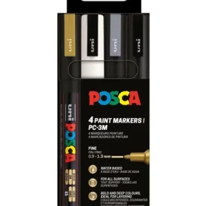 Direct Beschikbaar Posca set PC-3M x 4 Fine Festive Colours