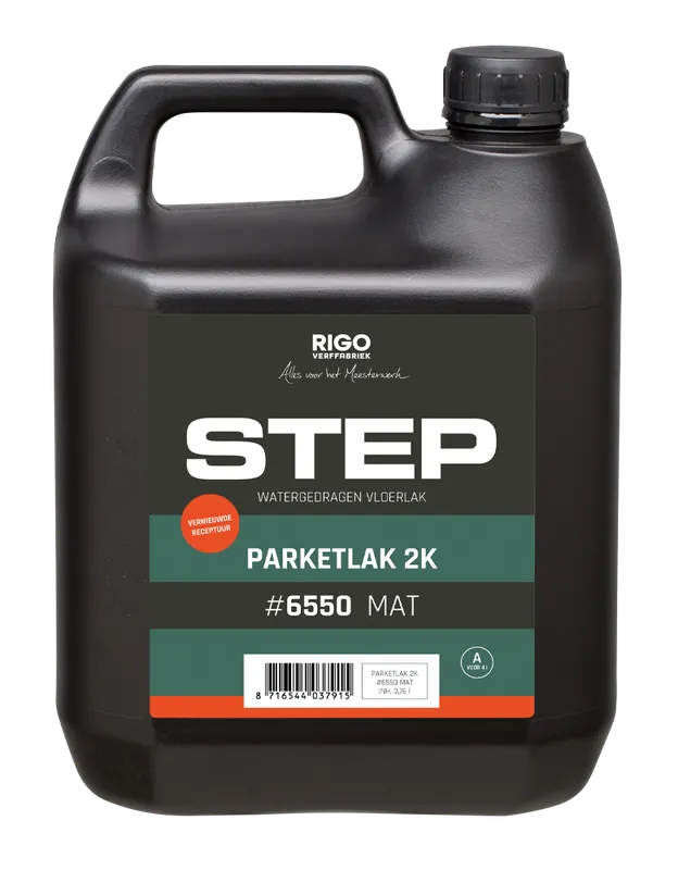 Gecertificeerd Rigo Step Parketlak 2K Mat #6550 1 liter