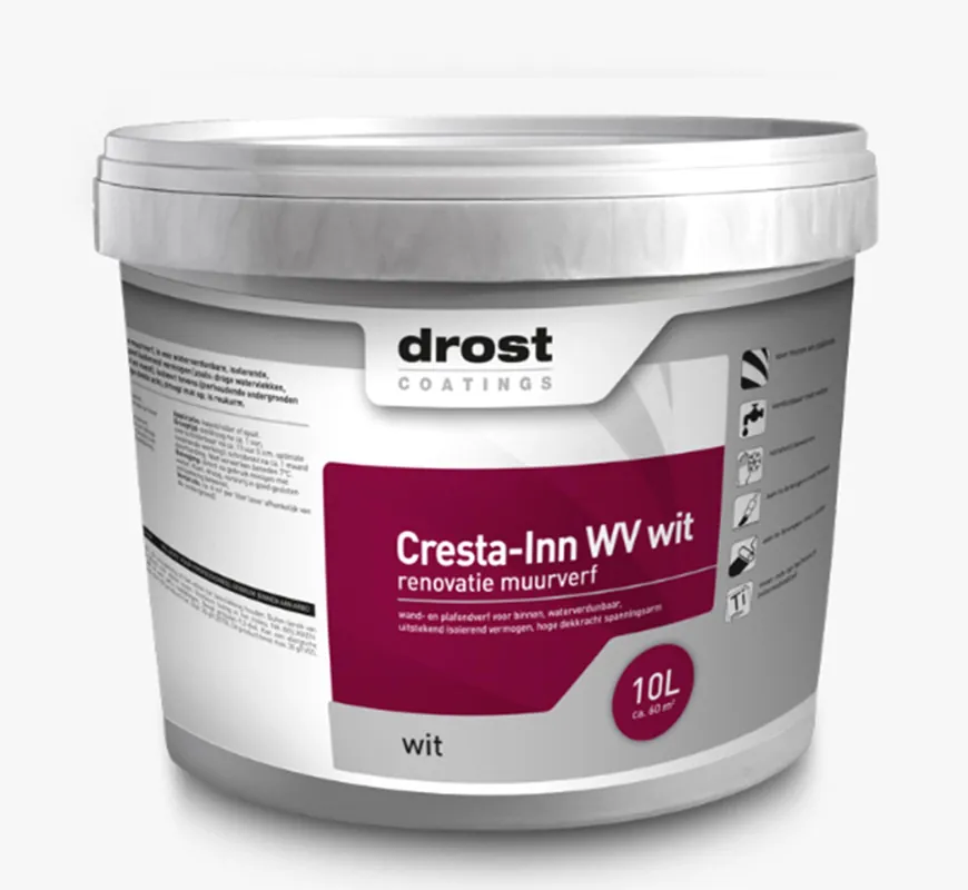 Finale Uitverkoop Drost Cresta-Inn WV Renovatie Muurverf 10 liter Wit
